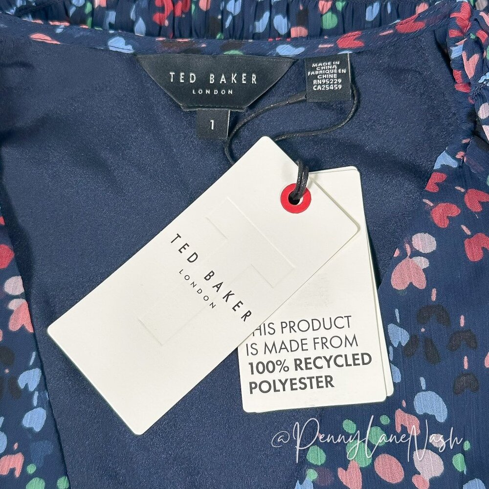 Ted Baker Casadee Smock Panel Wrap Mini Dress Size 1/S - Picture 7 of 14
